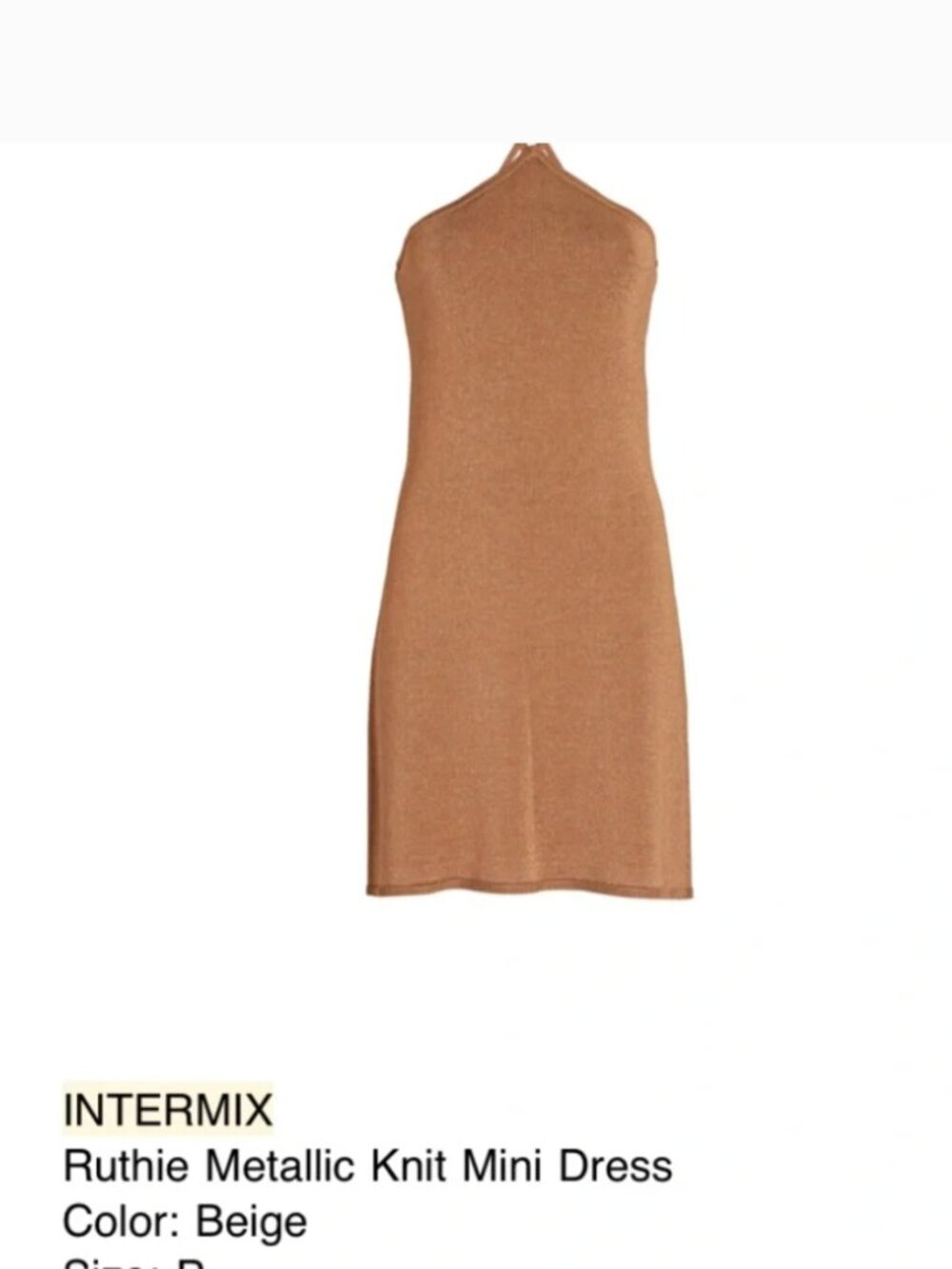 INTERMIX Copper Slip Mini Dress